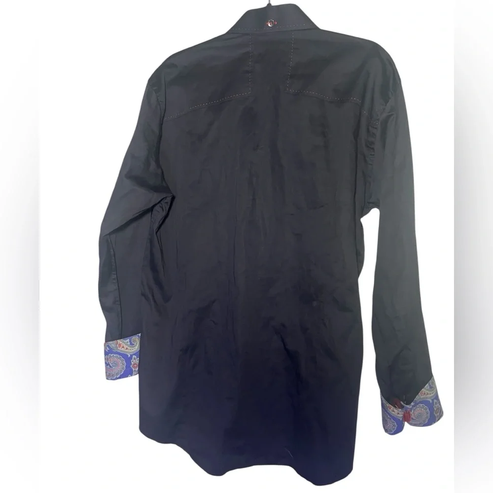 BOGOSSE men’s black Designer dress Shirt size 5 - Picture 2 of 9